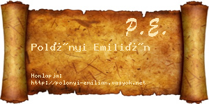 Polónyi Emilián névjegykártya
